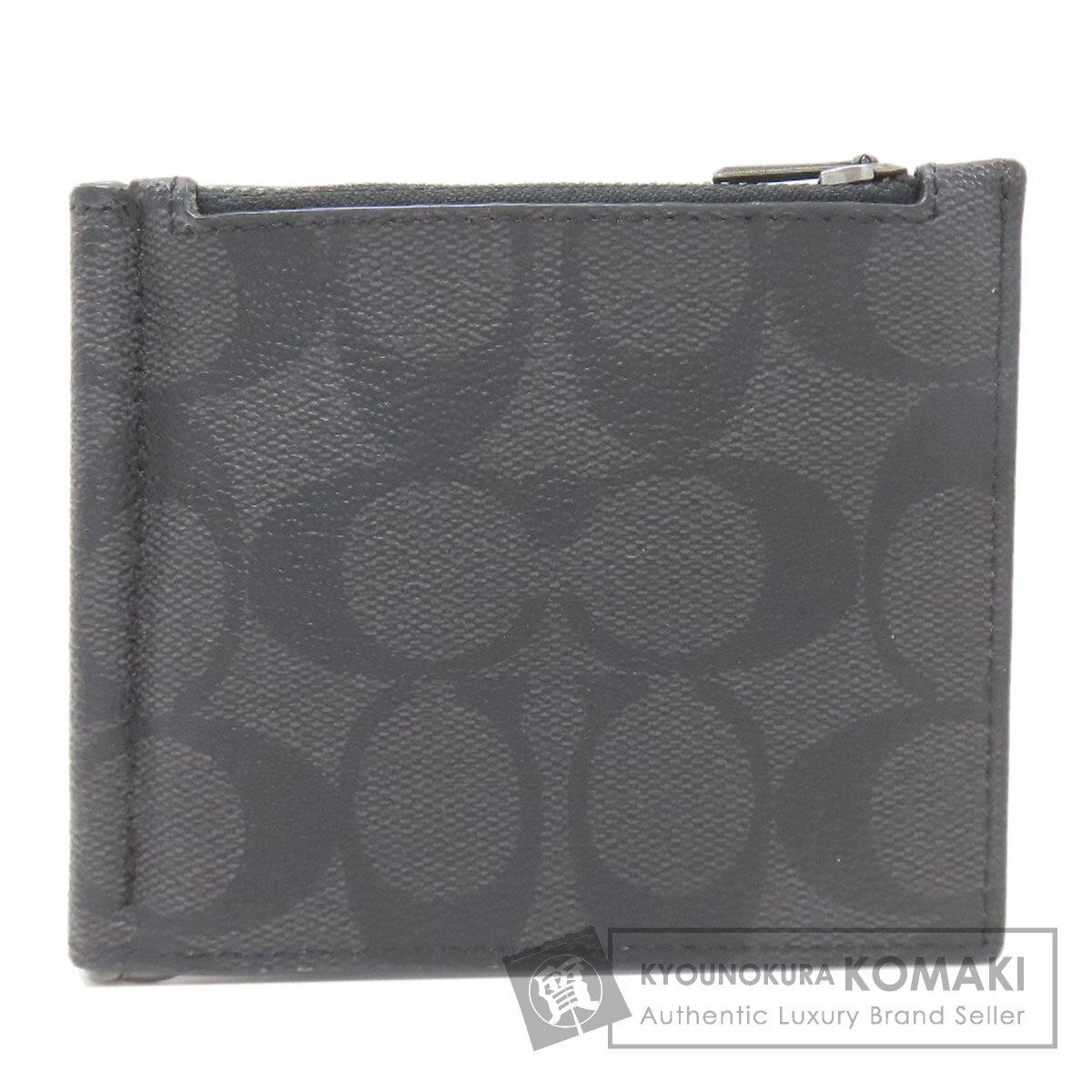 COACH C8273 Money Clip Zip Wallet Signature Bifold Wallet with Coin Pocket PVC Ladies [Used]