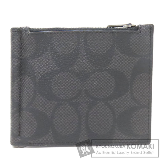 COACH C8273 Money Clip Zip Wallet Signature Bifold Wallet with Coin Pocket PVC Ladies [Used]