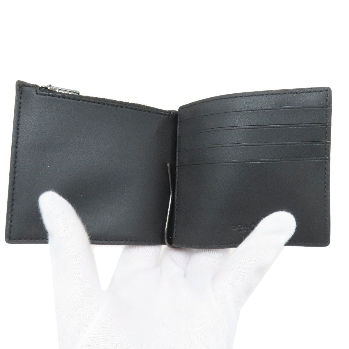 COACH C8273 Money Clip Zip Wallet Signature Bifold Wallet with Coin Pocket PVC Ladies [Used]