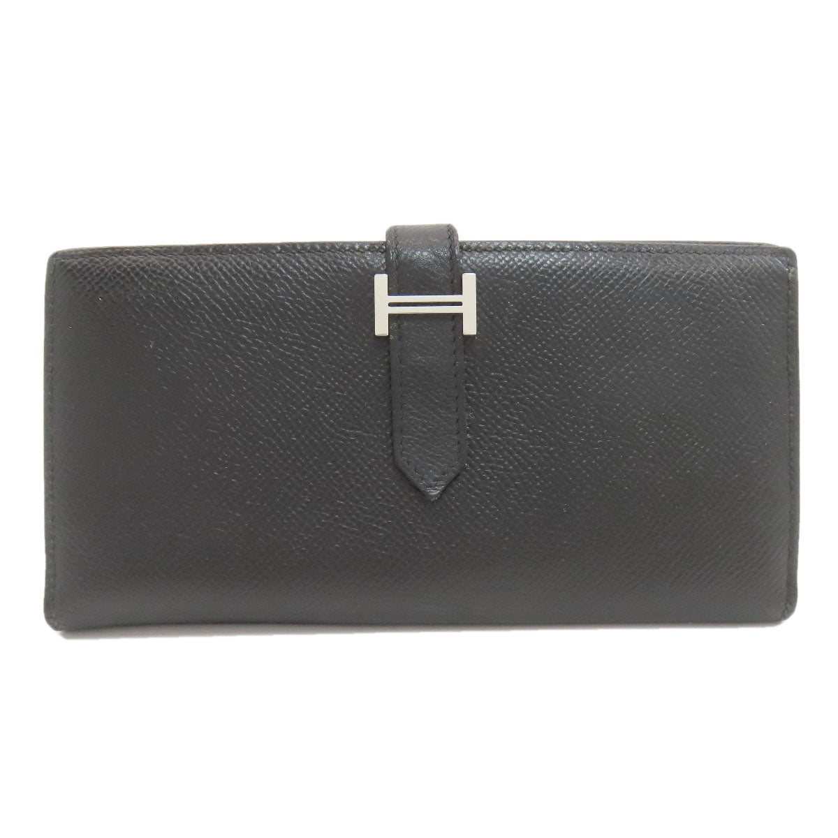 HERMES Bareness Free SilverHardware Long wallet (with coin pocket) Epsom Ladies [Used]