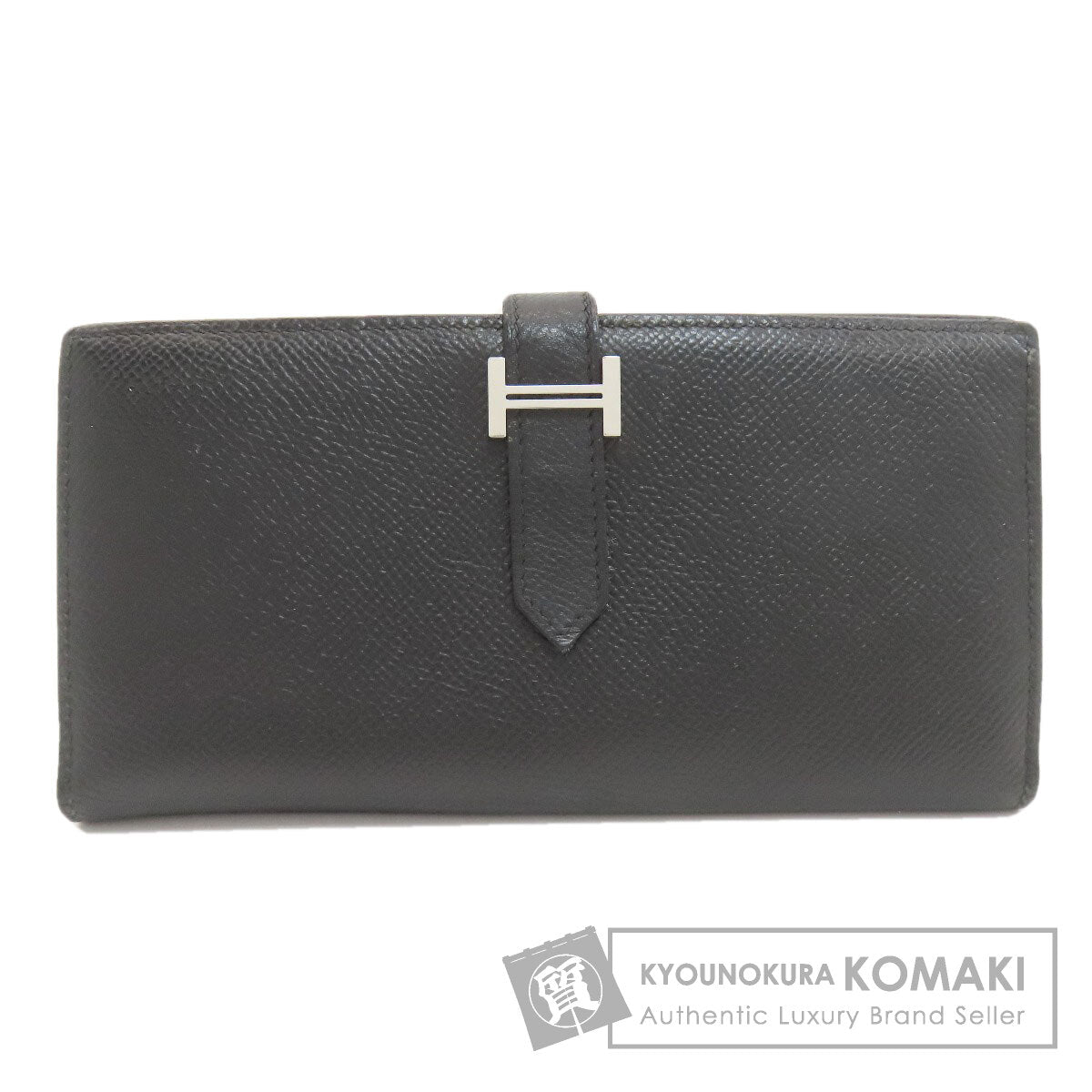 HERMES Bareness Free SilverHardware Long wallet (with coin pocket) Epsom Ladies [Used]