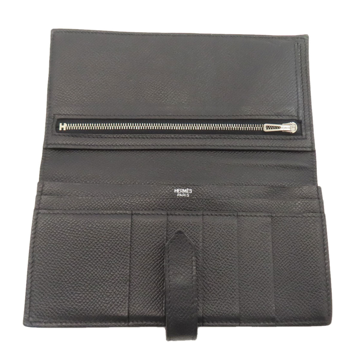 HERMES Bareness Free SilverHardware Long wallet (with coin pocket) Epsom Ladies [Used]