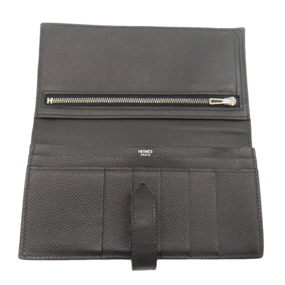 HERMES Bareness Free SilverHardware Long wallet (with coin pocket) Epsom Ladies [Used]