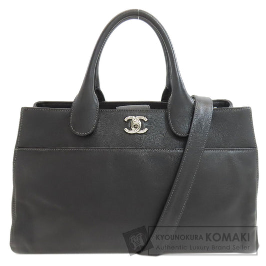 CHANEL Executive Tote SilverHardware 2WAY Tote Bag Grained Calfskin Skin Ladies [Used]