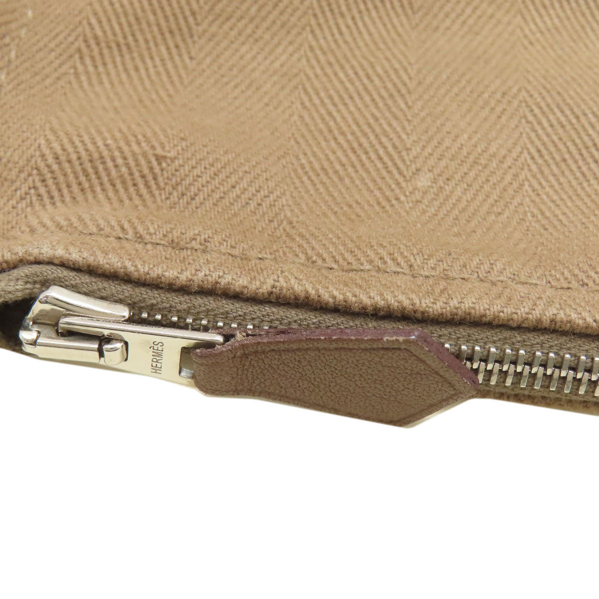 HERMES Valparaiso PM Etoupe SilverHardware Handbag Towal chevron Ladies [Used]