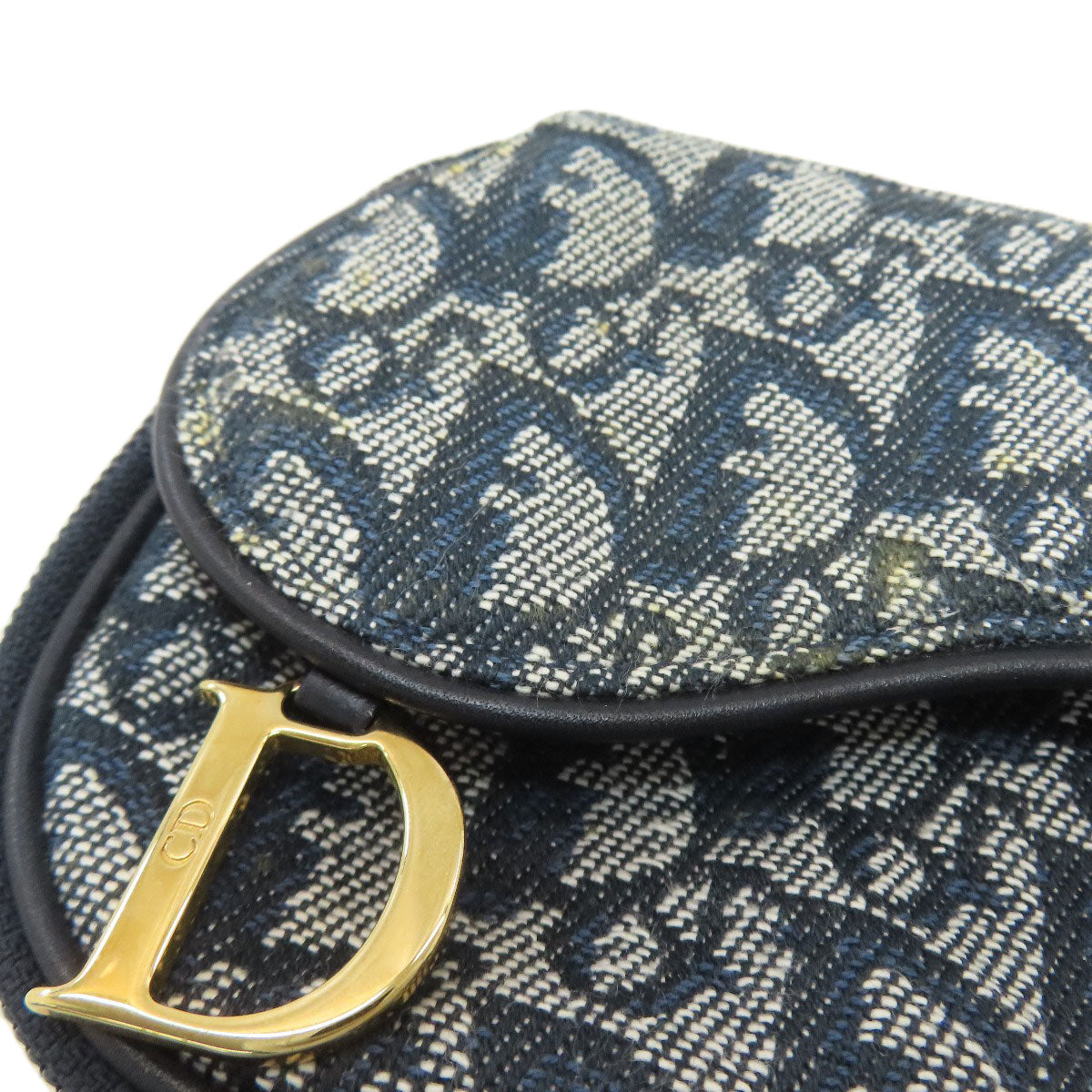 CHRISTIAN DIOR Saddle trotter pattern Cosmetics Pouch Canvas Ladies [Used]