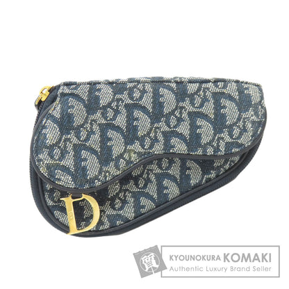 CHRISTIAN DIOR Saddle trotter pattern Cosmetics Pouch Canvas Ladies [Used]