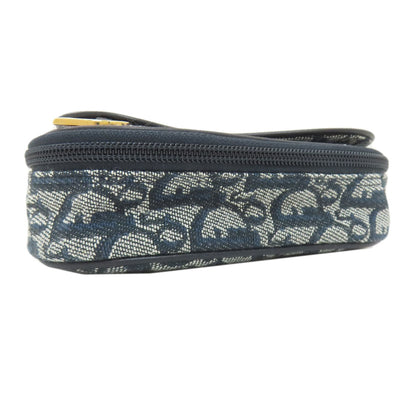 CHRISTIAN DIOR Saddle trotter pattern Cosmetics Pouch Canvas Ladies [Used]