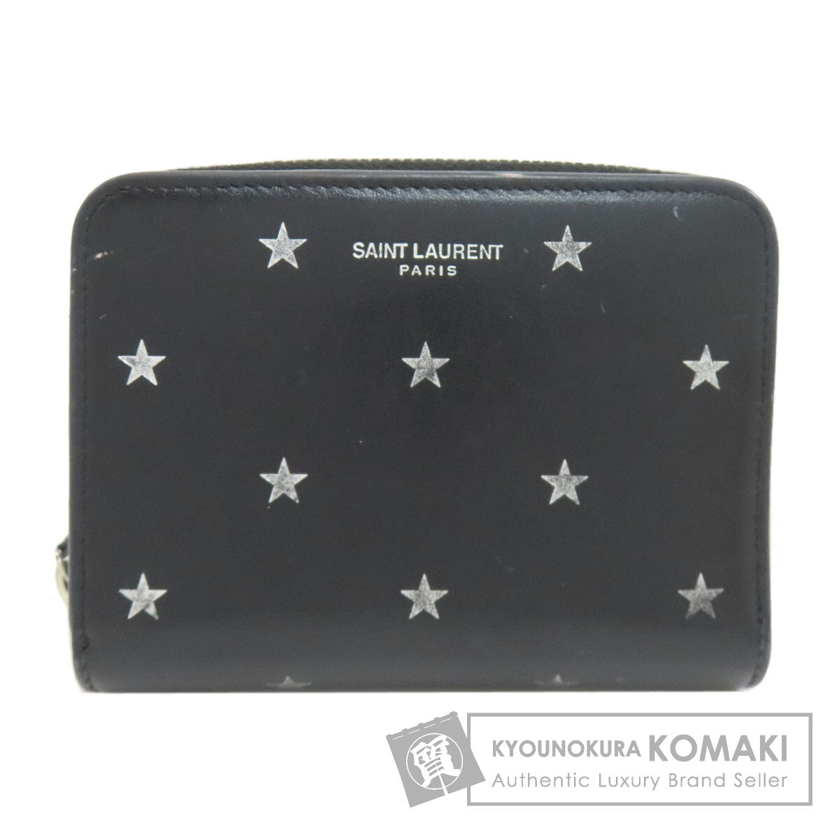 SAINT LAURENT Star motif Bifold Wallet with Coin Pocket Leather Ladies [Used]
