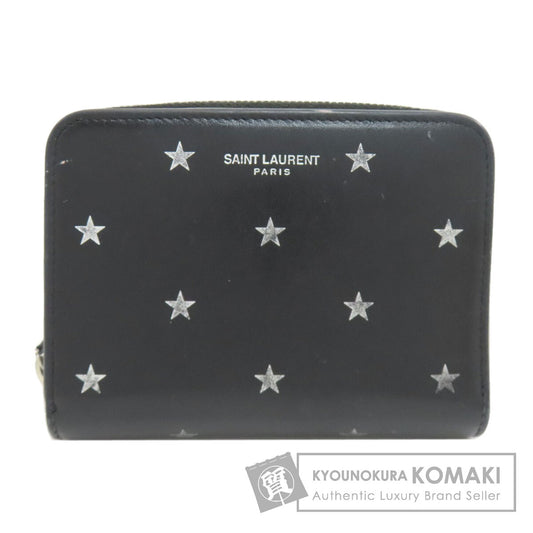 SAINT LAURENT Star motif Bifold Wallet with Coin Pocket Leather Ladies [Used]