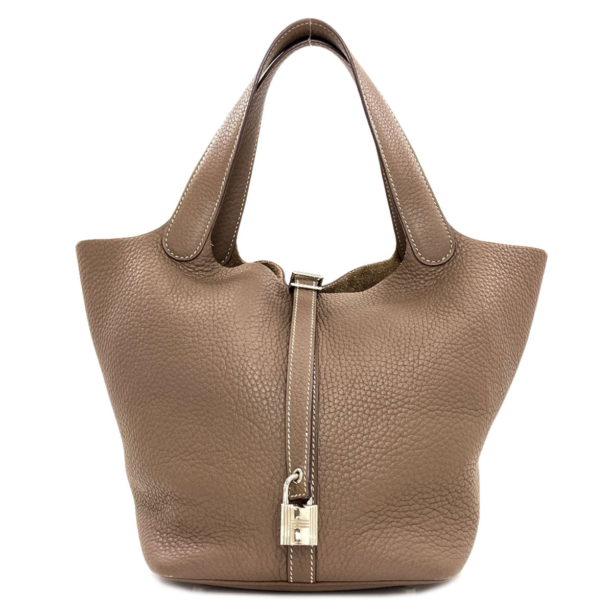 HERMES Picotin Lock MM Etoupe SilverHardware Handbag Taurillon Clemence Ladies [Used]