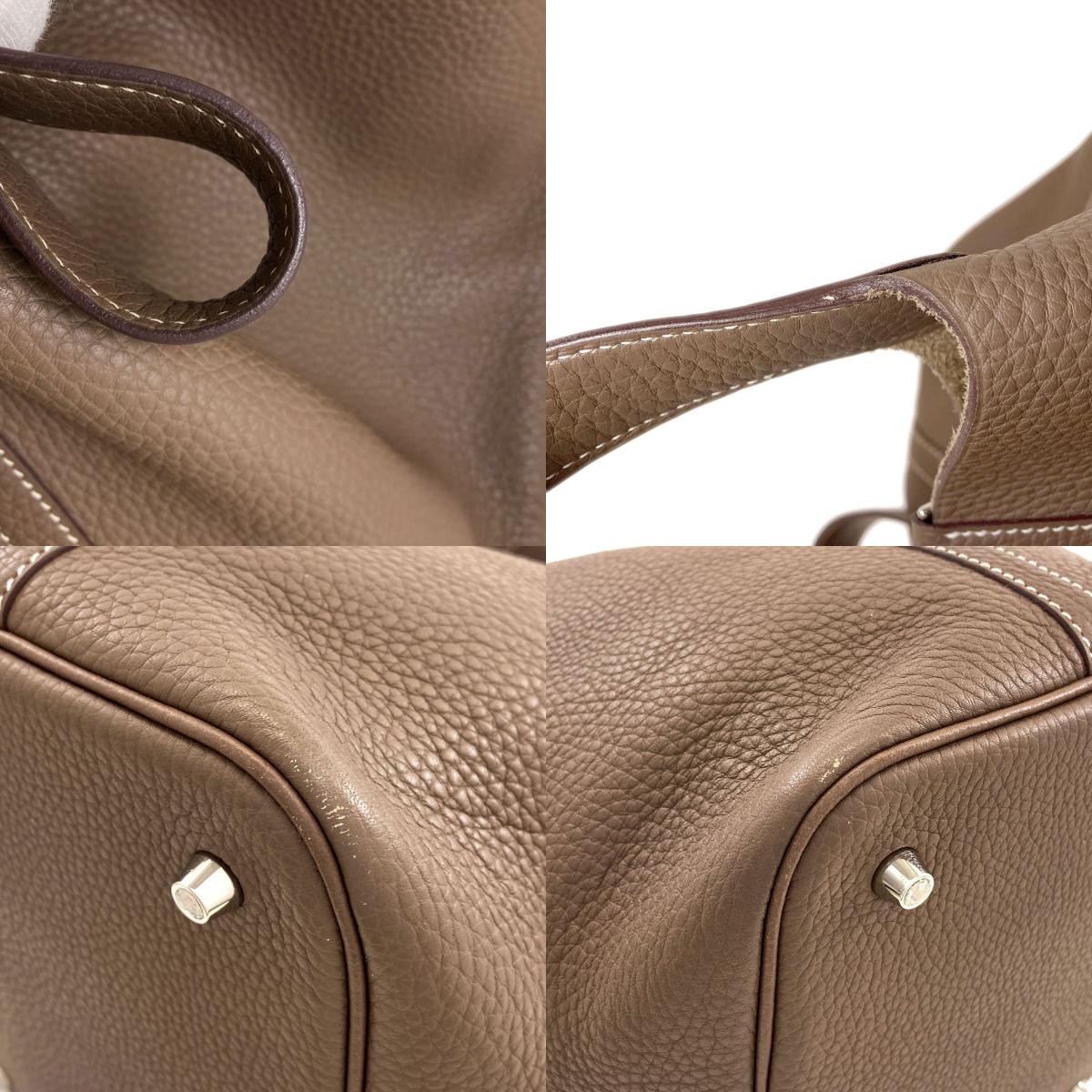HERMES Picotin Lock MM Etoupe SilverHardware Handbag Taurillon Clemence Ladies [Used]