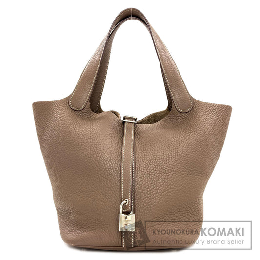 HERMES Picotin Lock MM Etoupe SilverHardware Handbag Taurillon Clemence Ladies [Used]