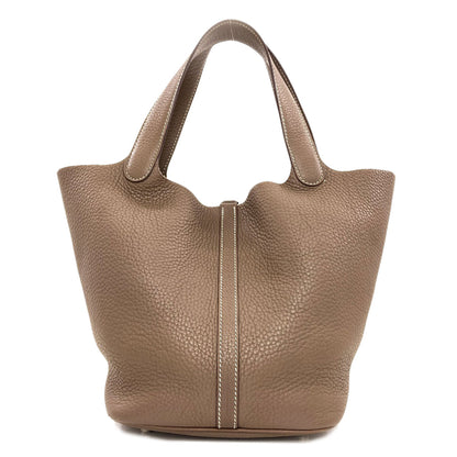 HERMES Picotin Lock MM Etoupe SilverHardware Handbag Taurillon Clemence Ladies [Used]