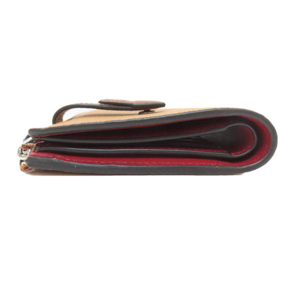 LOEWE slim zip bifold wallet Bifold Wallet with Coin Pocket Leather Ladies [Used]