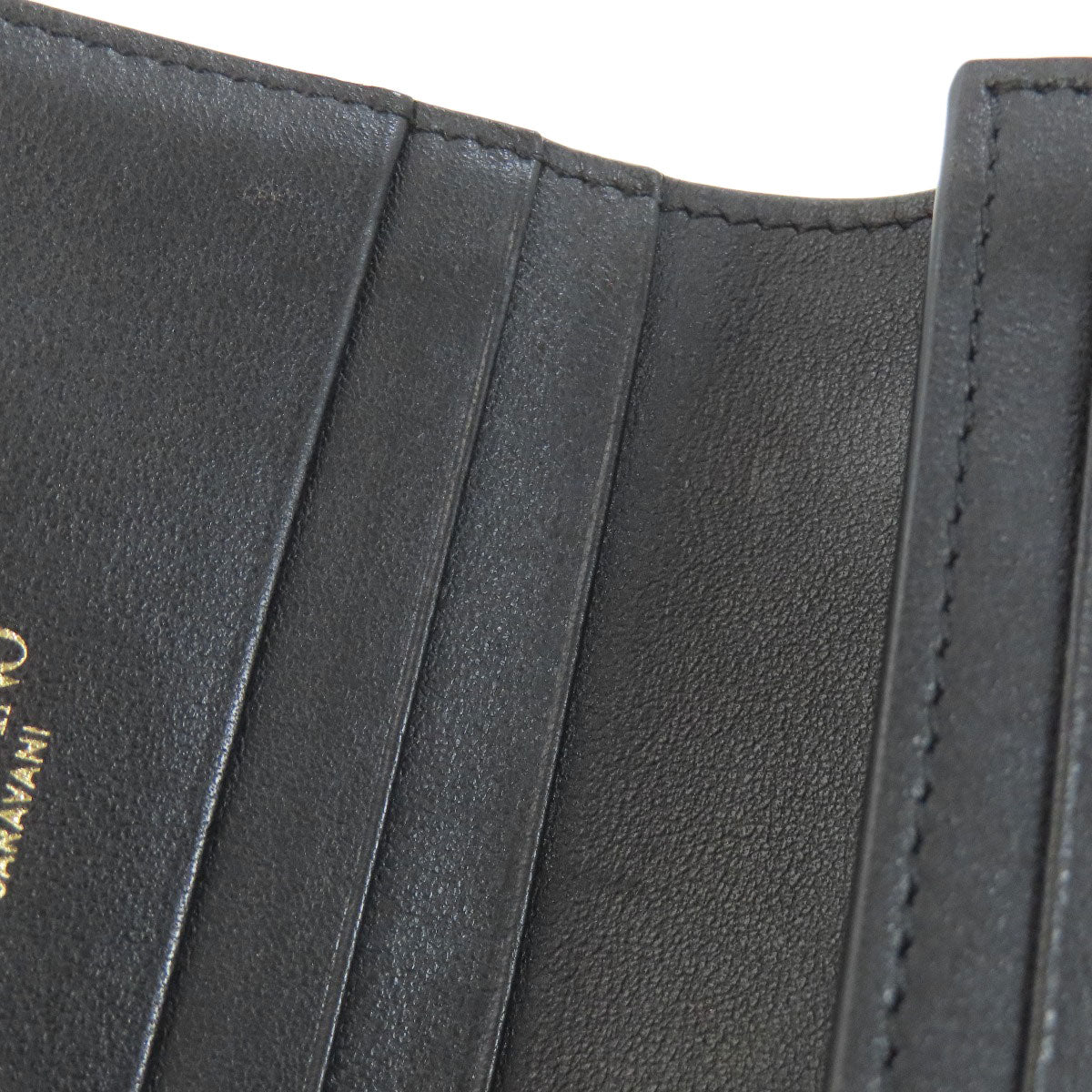 VALENTINO Rock studs Bifold Wallet with Coin Pocket Leather Ladies [Used]