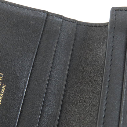 VALENTINO Rock studs Bifold Wallet with Coin Pocket Leather Ladies [Used]