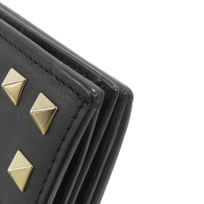 VALENTINO Rock studs Bifold Wallet with Coin Pocket Leather Ladies [Used]