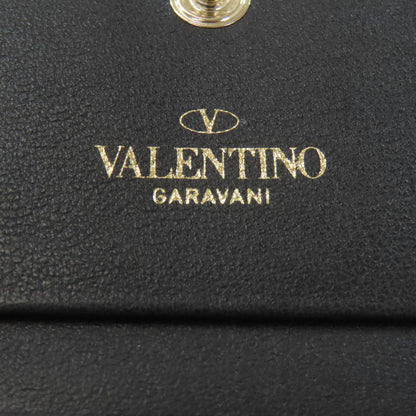 VALENTINO Rock studs Bifold Wallet with Coin Pocket Leather Ladies [Used]