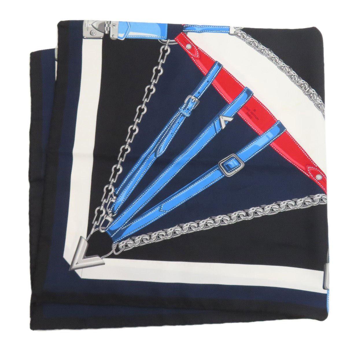LOUIS VUITTON M78675 Carre Unchained Scarf Silk Ladies [Used]