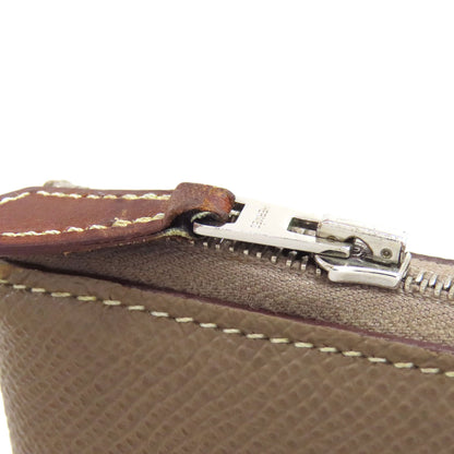 HERMES Azap Silk In Long Etoupe SilverHardware Long wallet (with coin pocket) Epsom Ladies [Used]