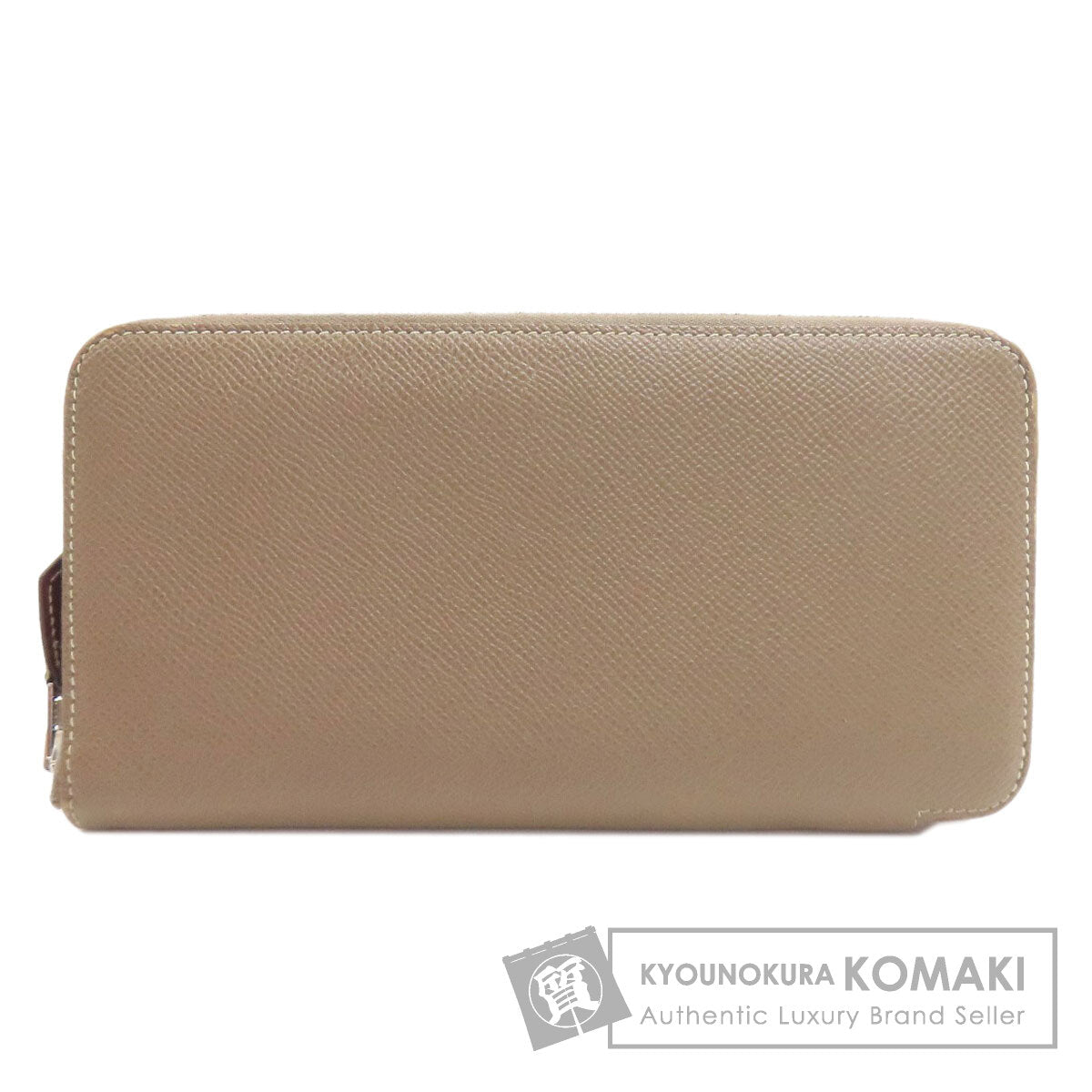 HERMES Azap Silk In Long Etoupe SilverHardware Long wallet (with coin pocket) Epsom Ladies [Used]