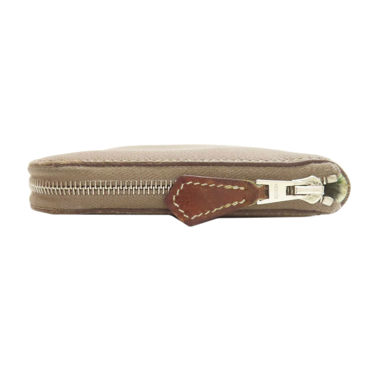 HERMES Azap Silk In Long Etoupe SilverHardware Long wallet (with coin pocket) Epsom Ladies [Used]