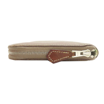 HERMES Azap Silk In Long Etoupe SilverHardware Long wallet (with coin pocket) Epsom Ladies [Used]