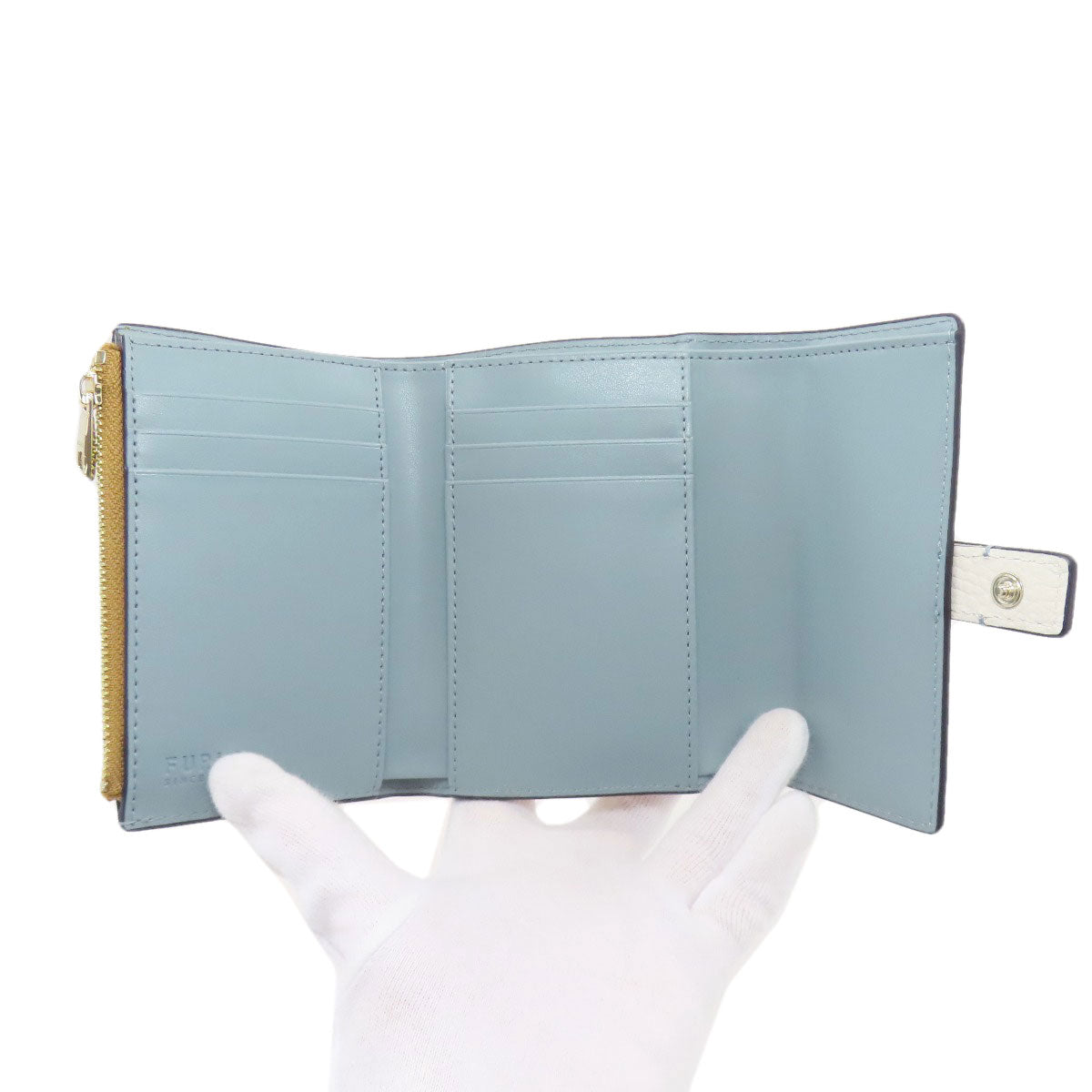 Furla アーチロゴ Tri-fold wallet (with Coin Pocket) Leather Ladies [Used]