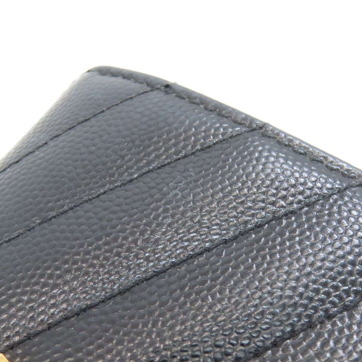 YVES SAINT LAURENT Cassandra Stitch Bifold Wallet with Coin Pocket Leather Ladies [Used]