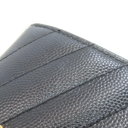 YVES SAINT LAURENT Cassandra Stitch Bifold Wallet with Coin Pocket Leather Ladies [Used]