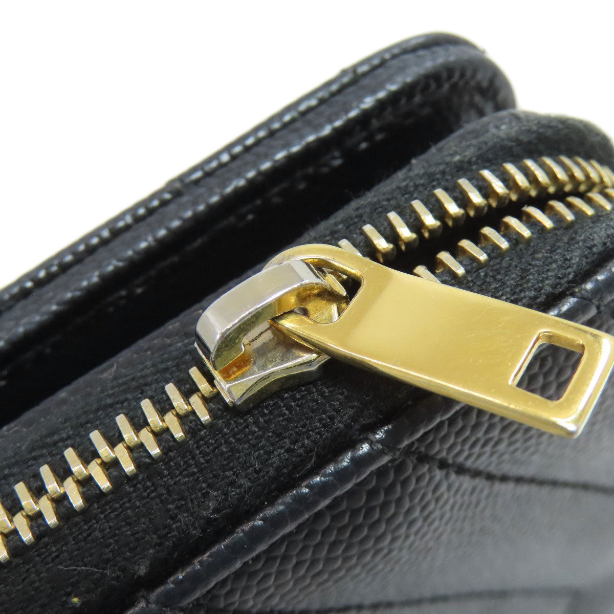 YVES SAINT LAURENT Cassandra Stitch Bifold Wallet with Coin Pocket Leather Ladies [Used]