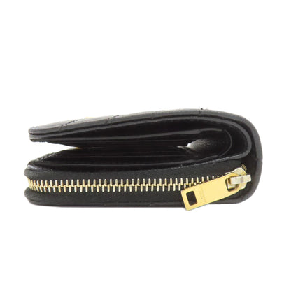 YVES SAINT LAURENT Cassandra Stitch Bifold Wallet with Coin Pocket Leather Ladies [Used]