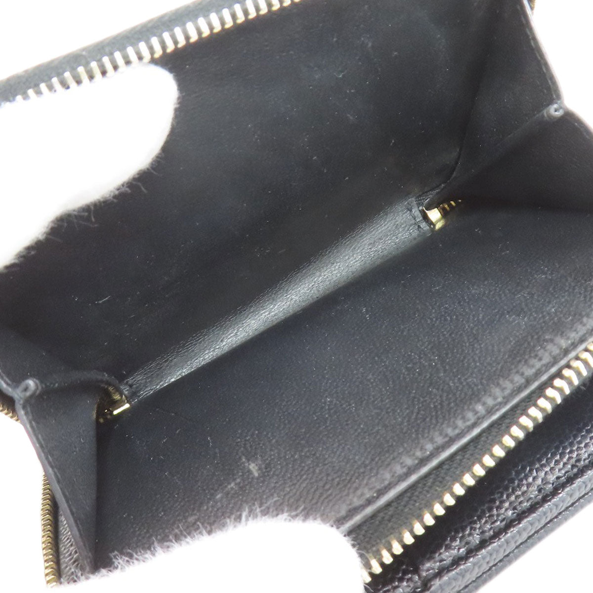 YVES SAINT LAURENT Cassandra Stitch Bifold Wallet with Coin Pocket Leather Ladies [Used]