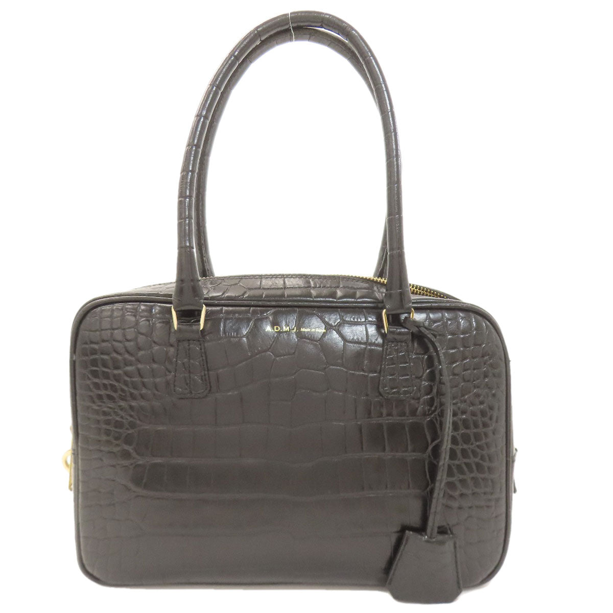 ADMJ Embossing Tote Bag Leather Ladies [Used]