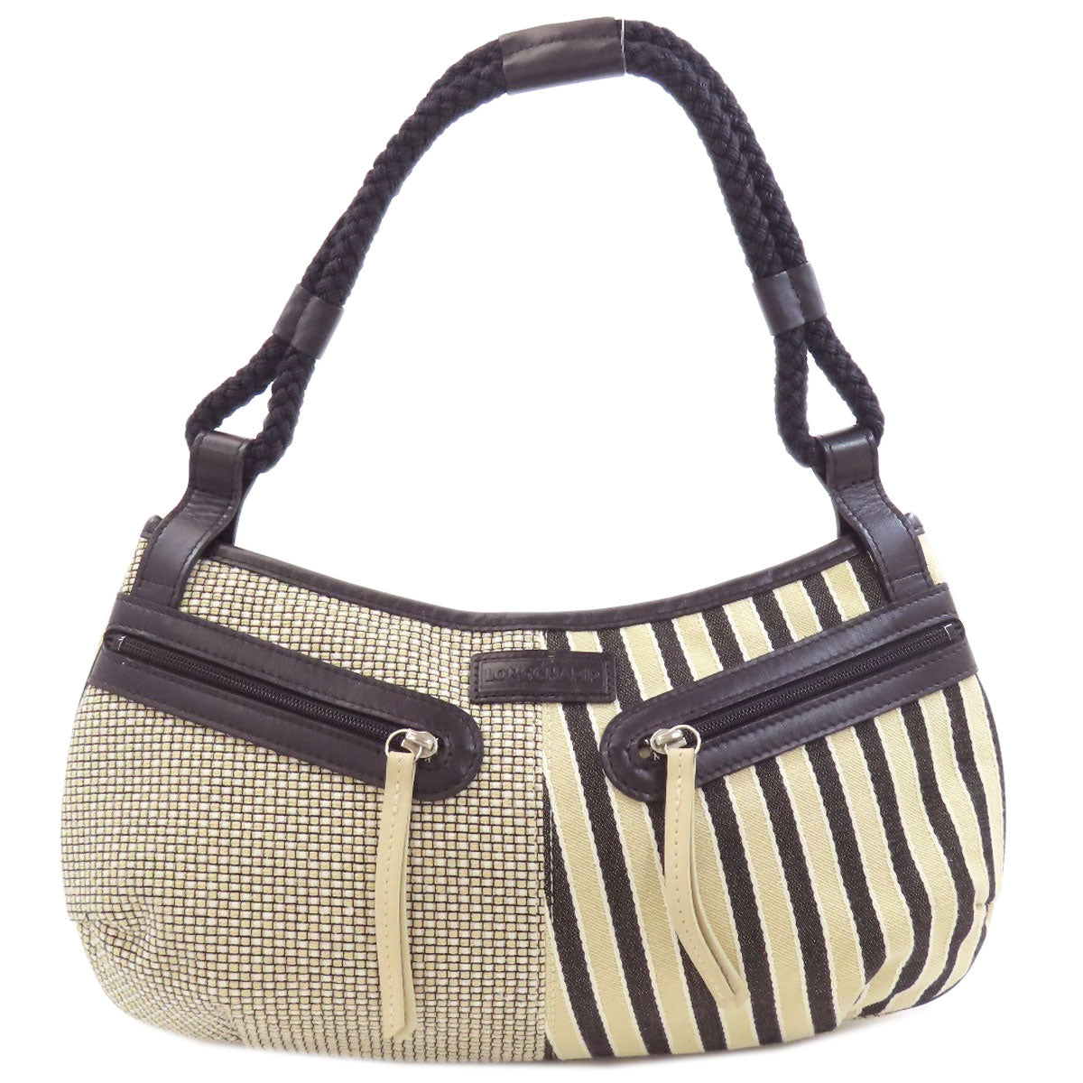 Longchamp logo Handbag Canvas Ladies [Used]