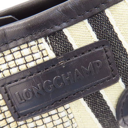 Longchamp logo Handbag Canvas Ladies [Used]