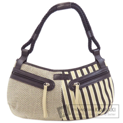 Longchamp logo Handbag Canvas Ladies [Used]