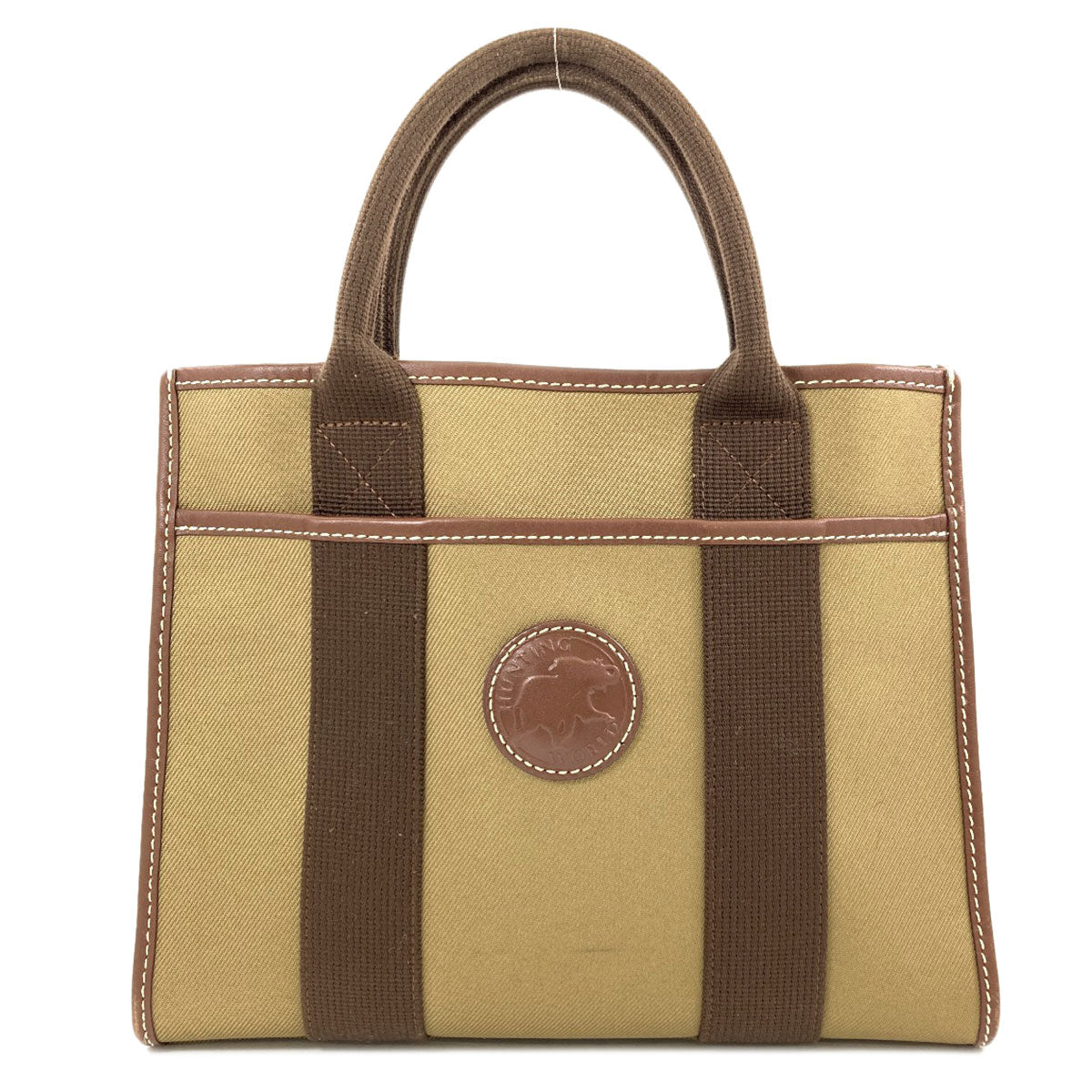 HUNTING WORLD logo Handbag Canvas Ladies [Used]