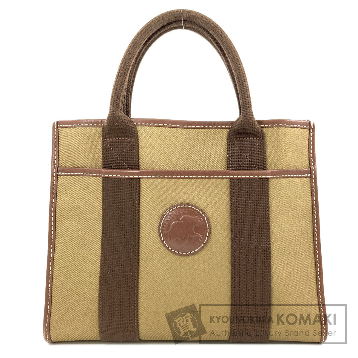 HUNTING WORLD logo Handbag Canvas Ladies [Used]