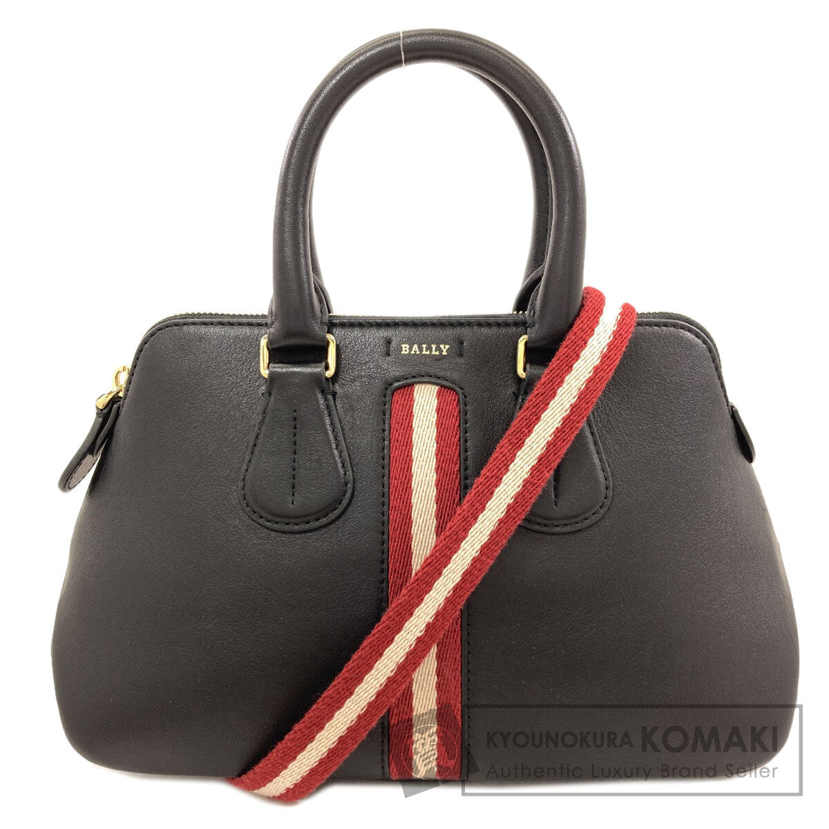 BALLY Barry Stripe 2WAY Handbag Leather Ladies [Used]