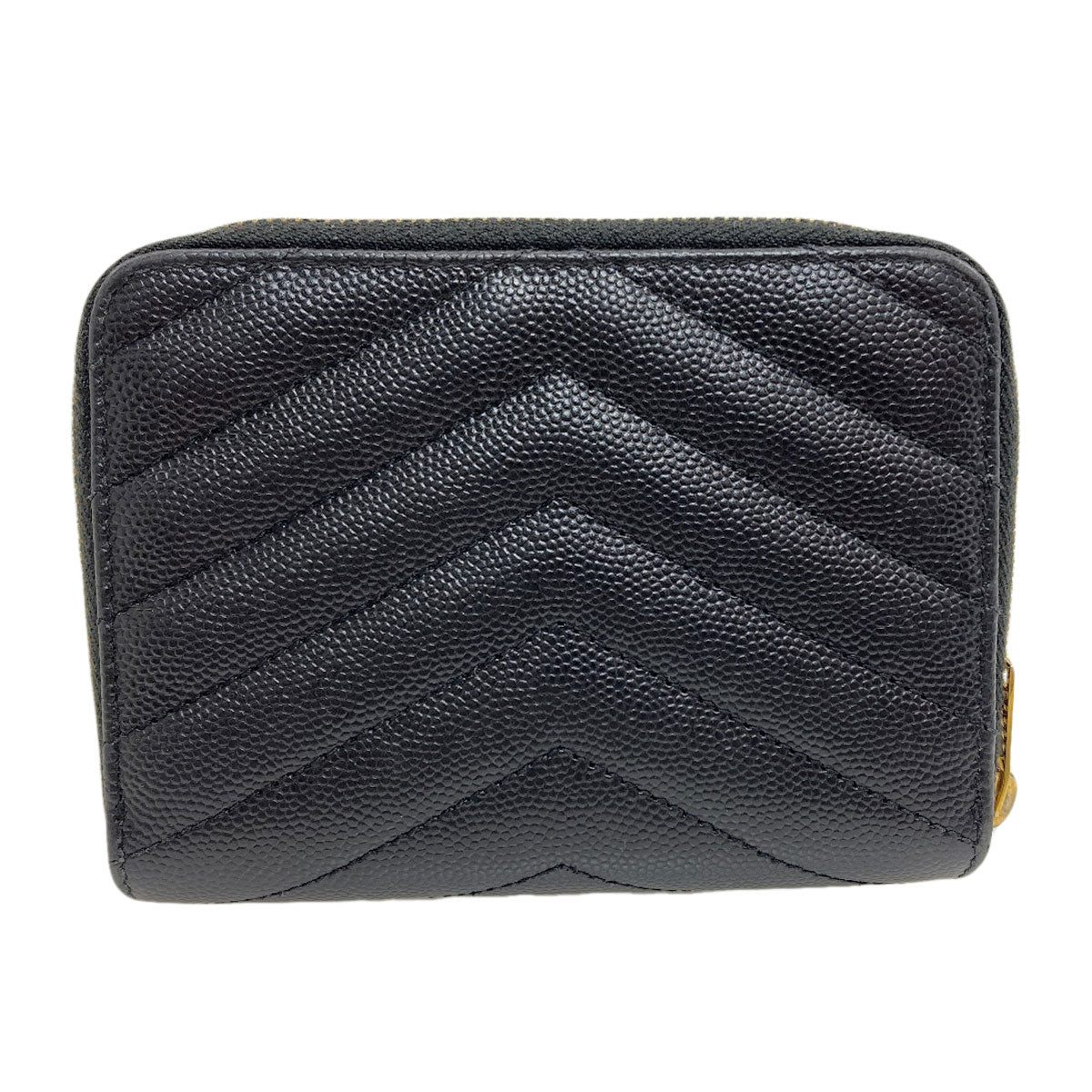 YVES SAINT LAURENT Cassandra Stitch Bifold Wallet with Coin Pocket Leather Ladies [Used]