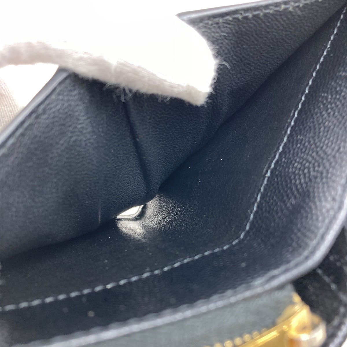 YVES SAINT LAURENT Cassandra Stitch Bifold Wallet with Coin Pocket Leather Ladies [Used]