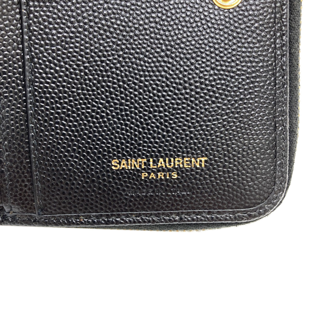 YVES SAINT LAURENT Cassandra Stitch Bifold Wallet with Coin Pocket Leather Ladies [Used]