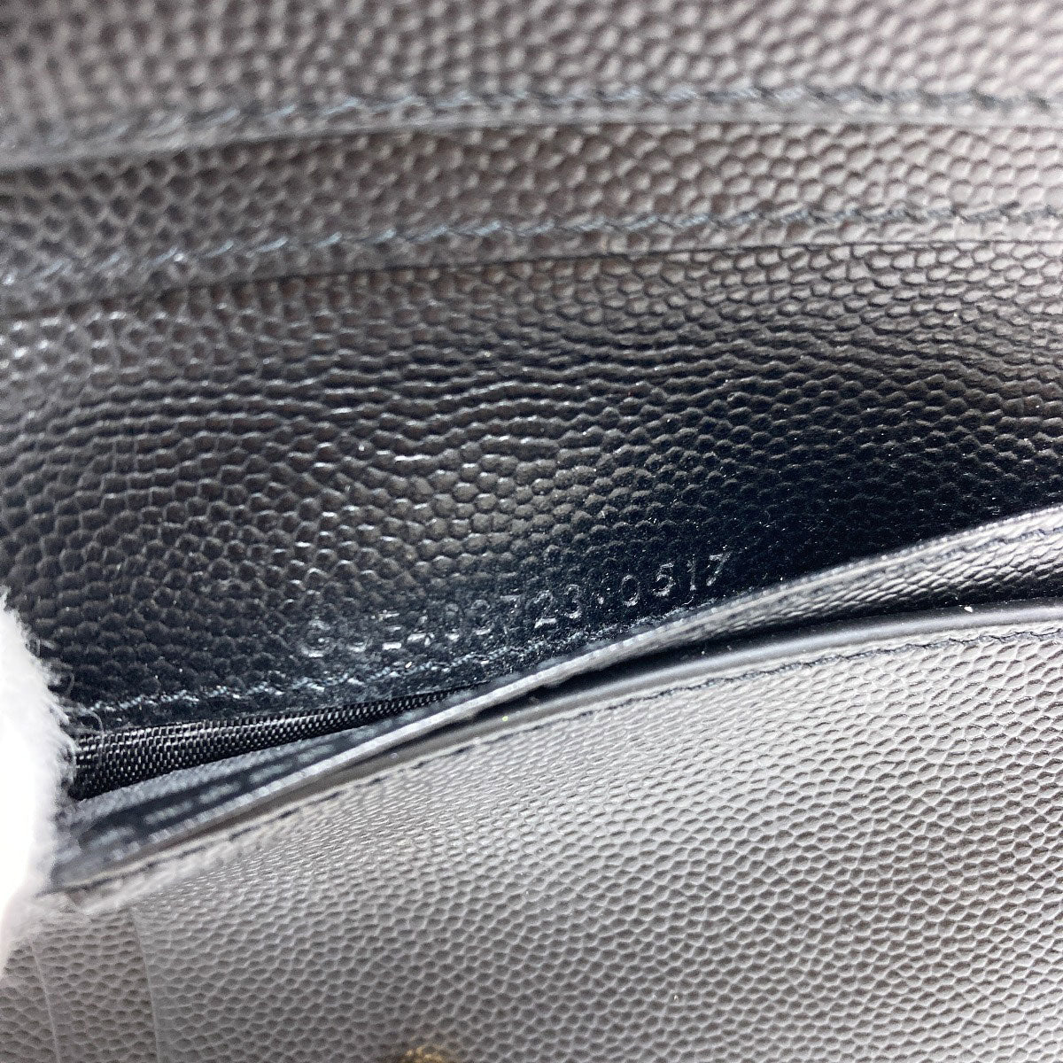 YVES SAINT LAURENT Cassandra Stitch Bifold Wallet with Coin Pocket Leather Ladies [Used]