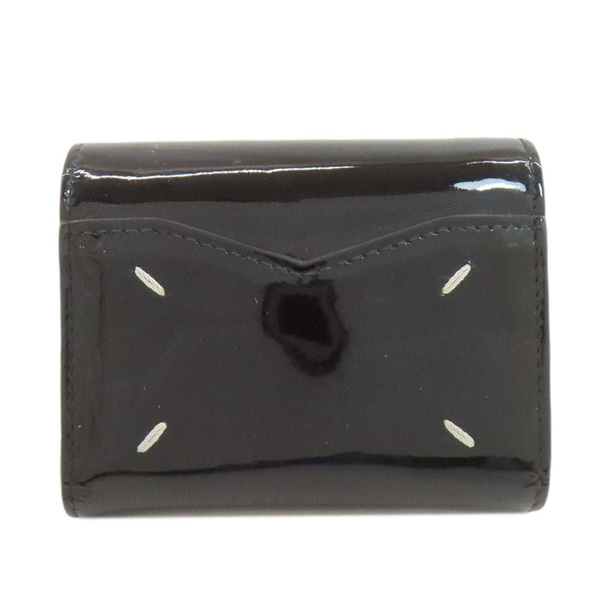MaisonMargiela 4 stitches Bifold Wallet with Coin Pocket Enamel Ladies [Used]