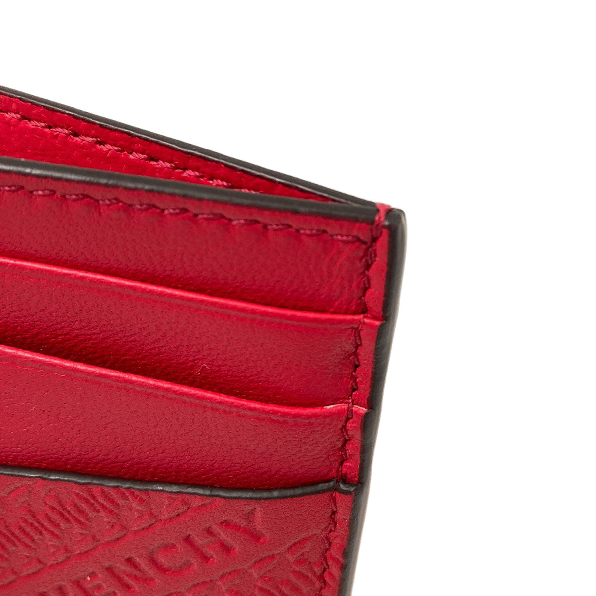 GIVENCHY Card holder, logo charm, ribbon Card Case Calf Ladies [Used]