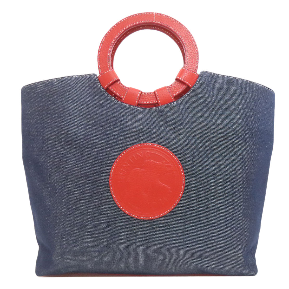 HUNTING WORLD logo Handbag Denim Ladies [Used]