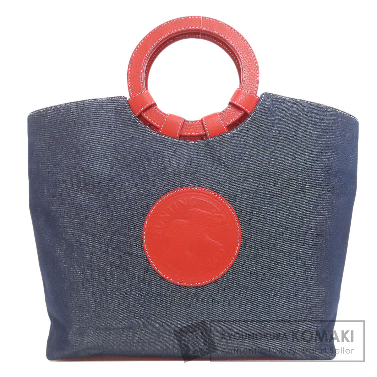 HUNTING WORLD logo Handbag Denim Ladies [Used]