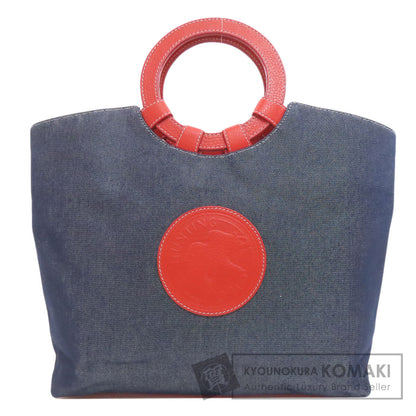 HUNTING WORLD logo Handbag Denim Ladies [Used]